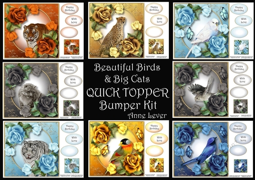 Beautiful Birds & Big Cats QUICK TOPPER Bumper Kit