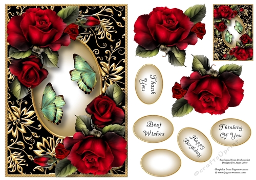 Gilded Frame & Drama Roses A5