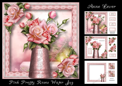 Pink Pretty Roses Water Jug