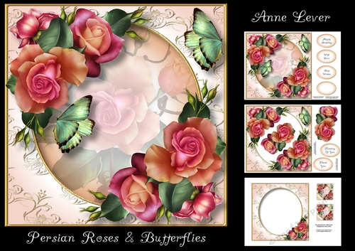 Persian Roses & Butterflies