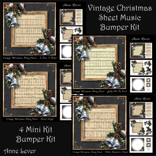 Vintage Christmas Sheet Music Bumper Kit