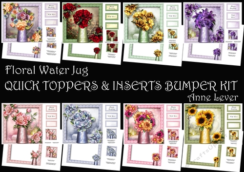 Floral Water Jug QUICK TOPPERS + INSERTS Bumper Kit