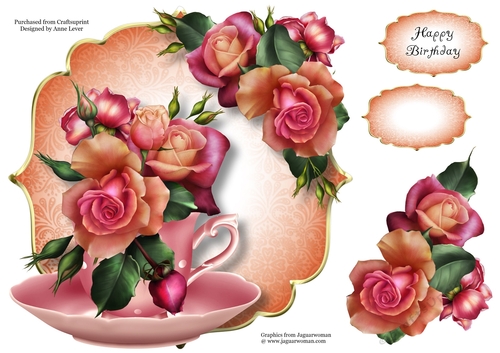 Persian Roses Teacup & Saucer