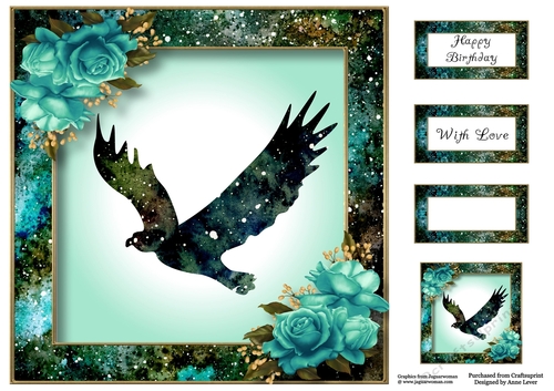Female Blue Nebula Bird 1 8x8