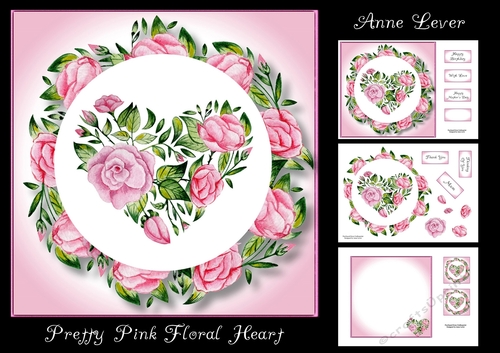 Pretty Pink Floral Heart