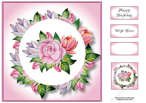 Pretty Pink Floral Bouquet 8x8