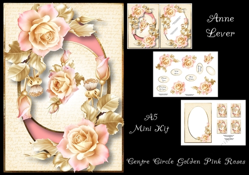 Centre Circle Golden Pink Roses