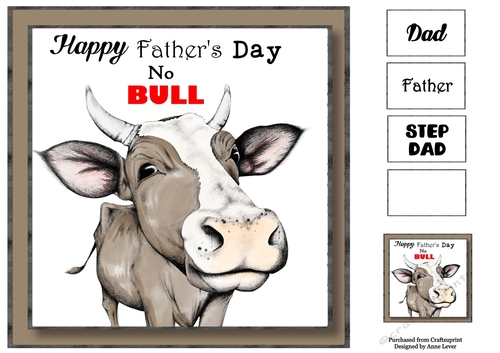 Happy Fathers Day No BULL 8x8