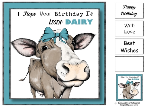 I Hope Your Birthday Is Legen-DAIRY 8x8