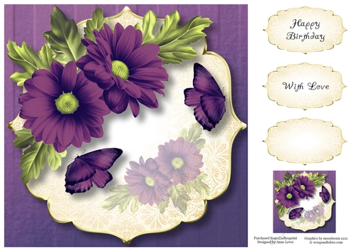Chrysanthemum Corner - Pretty Purple 8x8