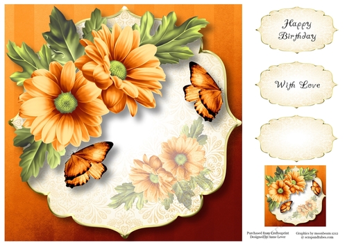 Chrysanthemum Corner - Zesty Orange 8x8