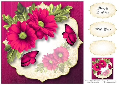 Chrysanthemum Corner - Hot Pink 8x8