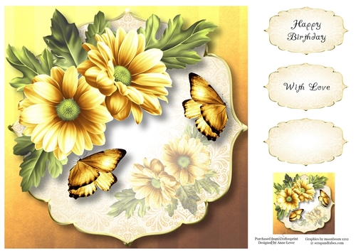 Chrysanthemum Corner - Pale Yellow 8x8