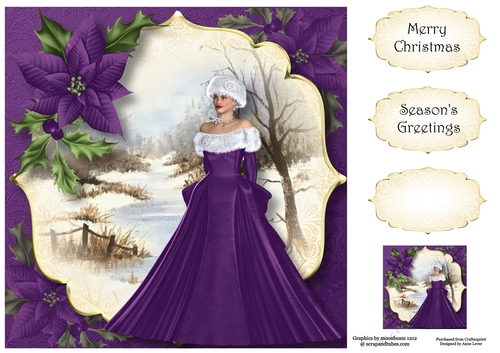 A Winter Walk - The Purple Dress 8x8