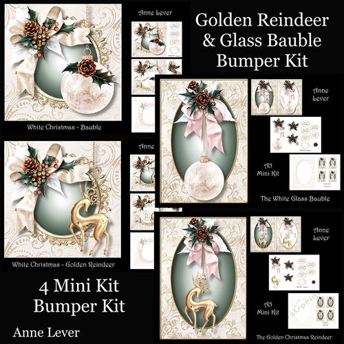 Golden Reindeer & Glass Bauble Bumper Kit