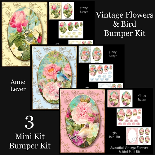 Vintage Flowers & Bird Bumper Kit
