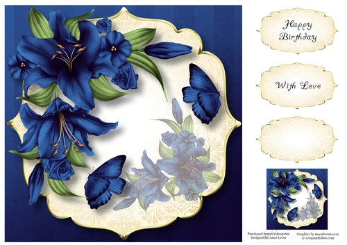 Lovely Lily - Midnight Blue 8x8