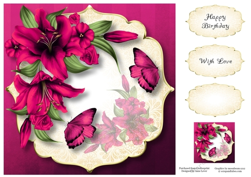 Lovely Lily - Fuschia Pink 8x8
