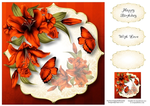 Lovely Lily - Flame Orange 8x8