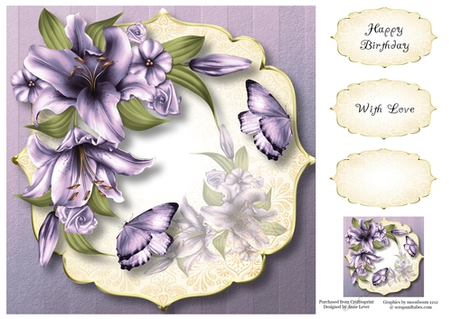 Lovely Lily - Pale Lilac 8x8