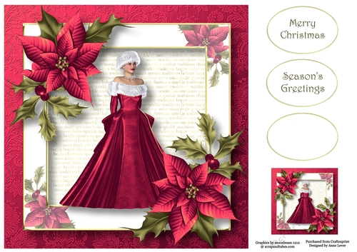 Poise & Poinsettias - Magenta 8x8