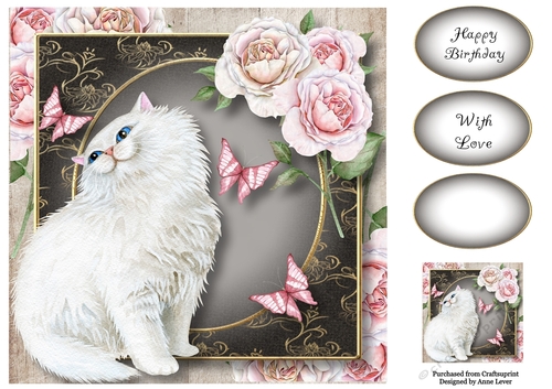 Pretty Persian & Pink Roses 8x8