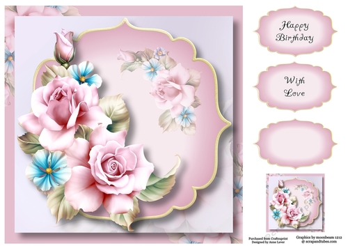 Beautiful Cool Pink Roses 8x8
