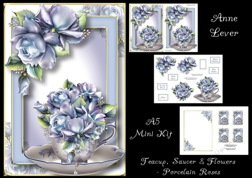 Teacup, Saucer & Flowers - Porcelain Roses
