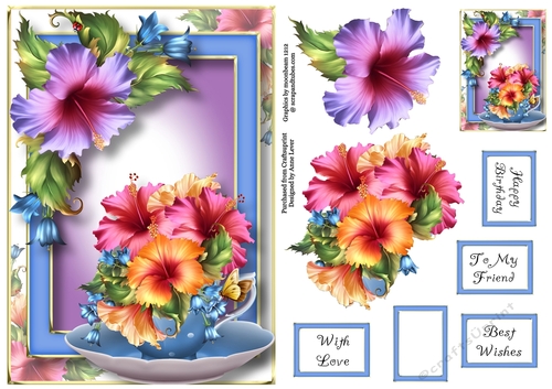 Teacup, Saucer & Flowers - Florale A5