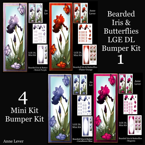 Bearded Iris & Butterflies LGE DL Bumper Kit 1