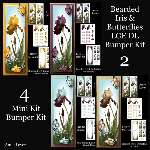 Bearded Iris & Butterflies LGE DL Bumper Kit 2