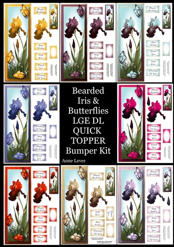 Bearded Iris & Butterflies LGE DL QUICK TOPPER Bumper Kit