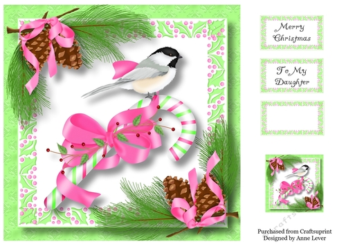 Happy Christmas Chickadee 8x8