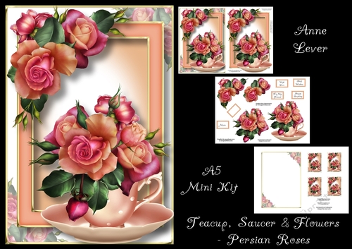 Teacup, Saucer & Flowers - Persian Roses