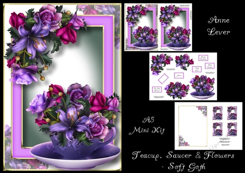 Teacup, Saucer & Flowers - Soft Gothic