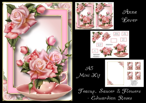 Teacup, Saucer & Flowers - Edwardian Roses