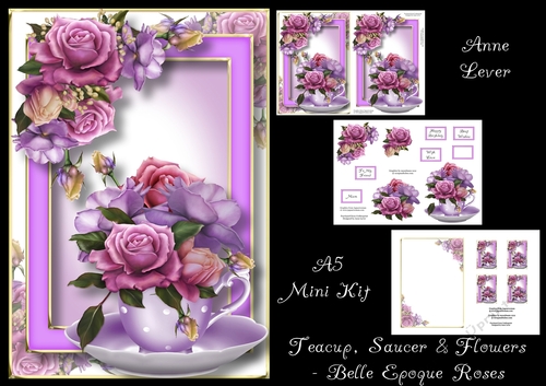 Teacup, Saucer & Flowers - Belle Epoque Roses