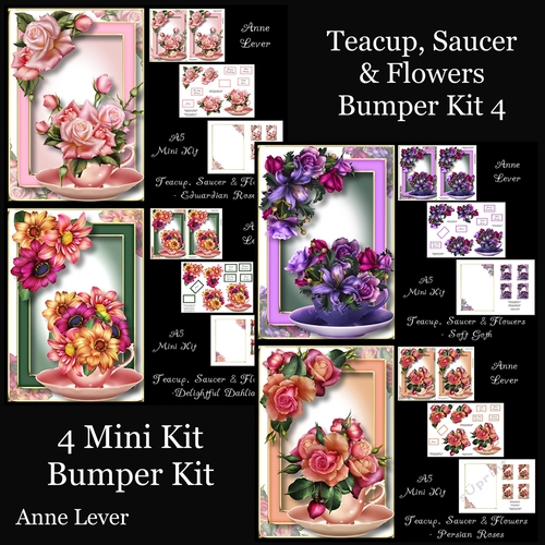 Teacup, Saucer & Flowers Bumper Kit 4