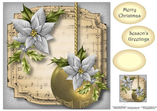Golden Christmas Bauble - Silver 8x8