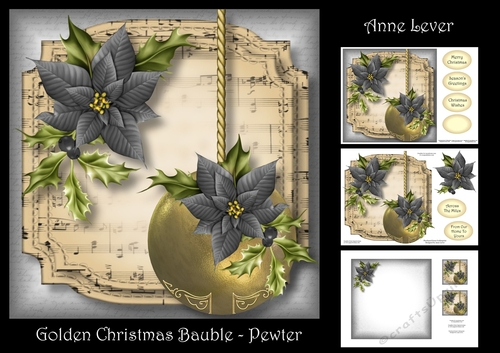 Golden Christmas Bauble - Pewter