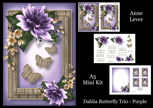 Dahlia Butterfly Trio - Purple