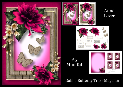 Dahlia Butterfly Trio - Magenta