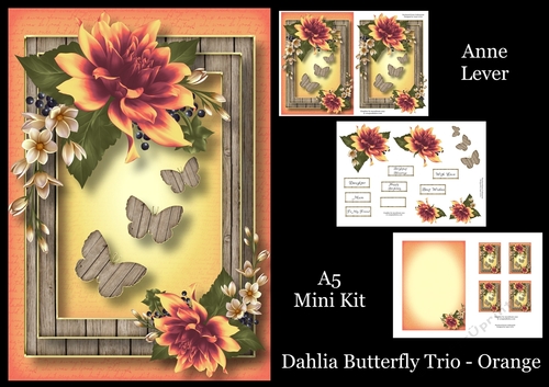 Dahlia Butterfly Trio - Orange
