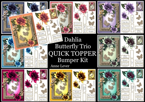 Dahlia Butterfly Trio QUICK TOPPER Bumper Kit