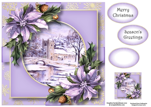 Scenic Christmas Present - Snowy Church 8x8