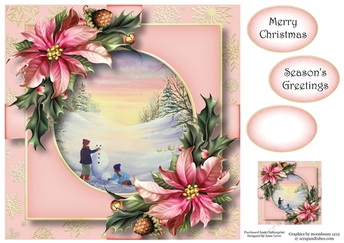 Scenic Christmas Present - Building A Snowman 8x8
