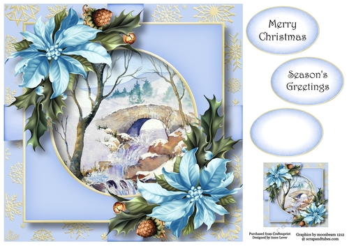 Scenic Christmas Present - Snowy Bridge 8x8