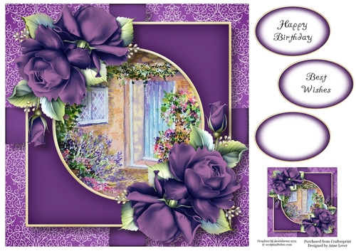 Scenic Floral Present - The Cottage Door 8x8