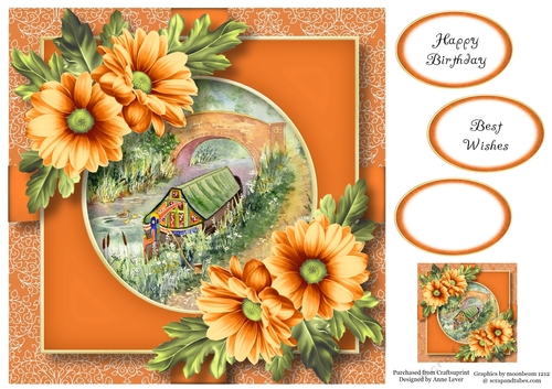 Scenic Floral Present - The Canal 8x8