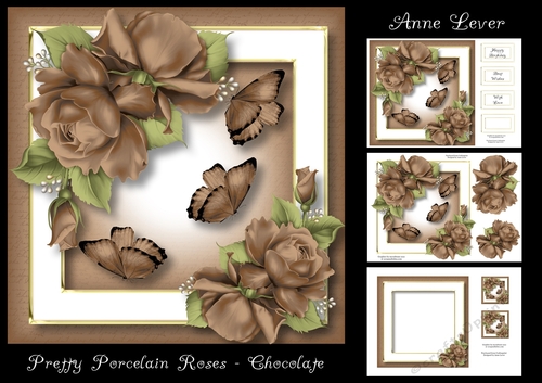 Pretty Porcelain Roses - Chocolate